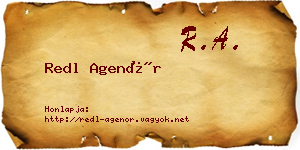 Redl Agenór névjegykártya